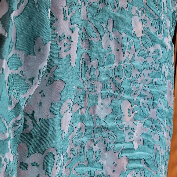 Cut Loose Round Neck Teal Sheer Button Front Jacket sz XL - Picture 3 of 12